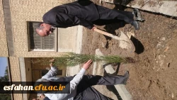 دکتر عروف زاد سرپرست مدیریت امور استان اصفهان  به همراه معاونین ، نماینده اساتید و دانشجویان   درهفته درختکاری