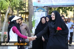 حضور خانم دکتر شهیدی مدیر کل تربیت بدنی دانشگاه فرهنگیان و دبیر کل جشنواره در جمع ورزشکاران