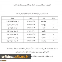 اطلاعات تکمیلی و زمان بندی مراجعه داوطلبان جهت مصاحبه 3