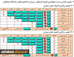 تقویم برگزاری مسابقات / المپیاد خواهران 2