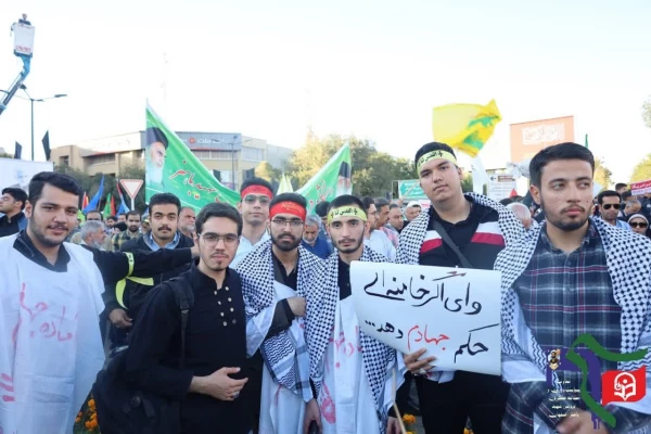 راهپیمایی، حضور و تجمع اساتید، کارکنان و دانشجو معلمان دانشگاه فرهنگیان پردیس ها و مراکز استان اصفهان در پی جنایت رژیم کودکش و جنایتکار اشغالگر قدس در حمله به بیمارستان المعمدانی نوار غزه 2