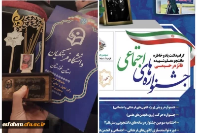 به میزبانی دانشگاه فرهنگیان استان خوزستان برگزارشد:

افتخار آفرینی دانشجومعلمان اصفهان در جشنواره های اجتماعی