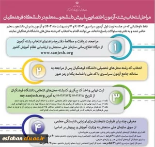 مراحل انتخاب رشته آزمون دانشگاه فرهنگیان 