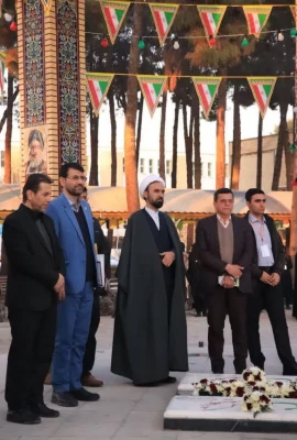 تجدید پیمان مسئولین و دانشجویان دانشگاه فرهنگیان با شهدا در حاشیه برگزاری جشنواره رویش، رسش، حرکت به میزبانی شهر شهیدان نام آور 3