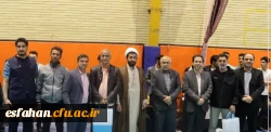 حضور حمیدرضا کاشفی سرپرست دانشگاه فرهنگیان استان اصفهان، همراه با دیگر میهمانان ویژه در مراسم اختتامیه مسابقات رده بندی،فینال و اختتامیه لیگ فوتسال دانشجویی دانشگاه فرهنگیان استان اصفهان 2